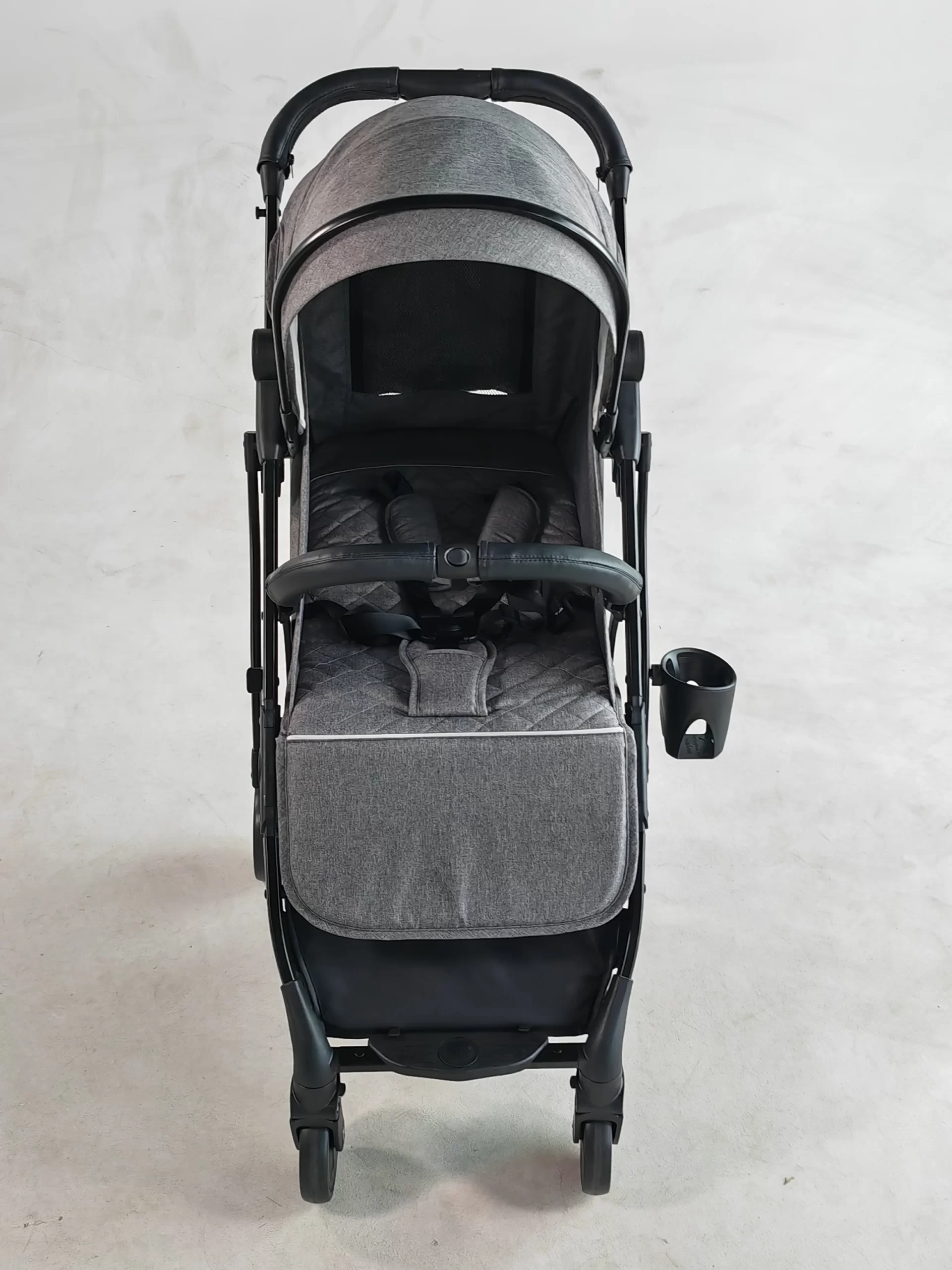 Wholesale Sleek Compact City Stroller, All-Terrain Foldable Travel Stroller with Breathable Mesh, Cup Holder & Storage Basket, Gray Heather - 图片 18
