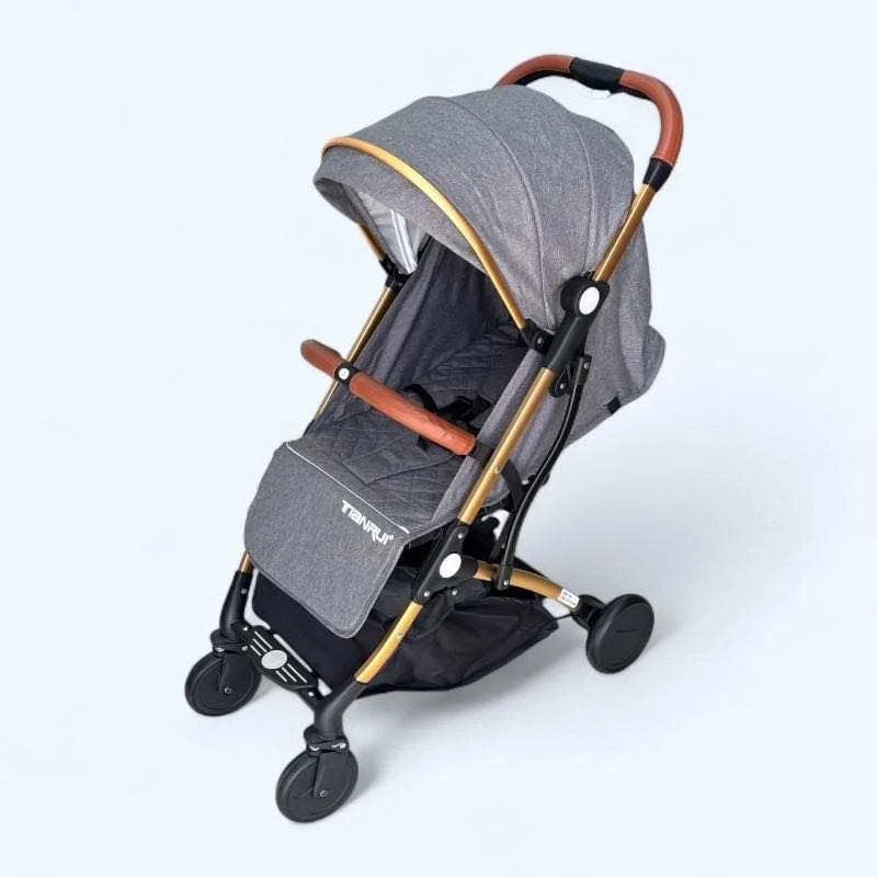 Wholesale Sleek Compact City Stroller, All-Terrain Foldable Travel Stroller with Breathable Mesh, Cup Holder & Storage Basket, Gray Heather - 图片 4