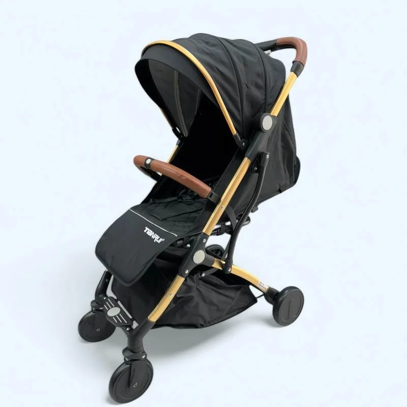 Wholesale Sleek Compact City Stroller, All-Terrain Foldable Travel Stroller with Breathable Mesh, Cup Holder & Storage Basket, Gray Heather - 图片 3