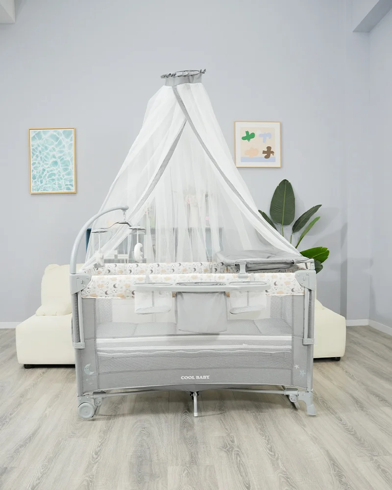 Wholesale Seamlessly transforms from newborn crib to toddler playpen with a built-in changing table and storage pockets for ultimate convenience - 图片 2