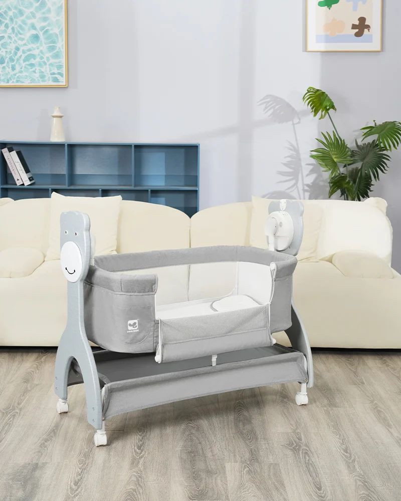 Wholesale Multifunctional Baby Crib | Rocking Co-Sleeper with Mosquito Net & Toy Bar - 图片 9