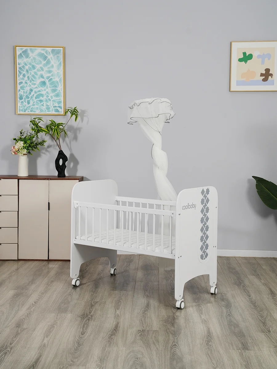 Wholesale Portable Baby Bedside Bed One Side Adjustable Baby Bassinet With High Pole Mosquito Net