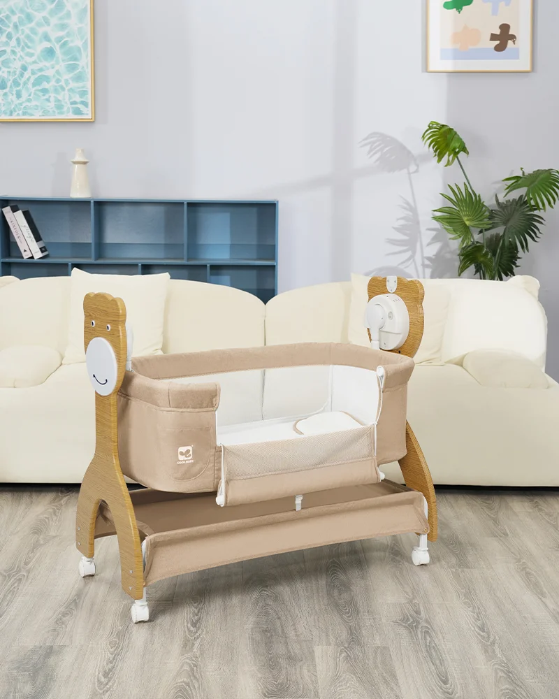 Wholesale Multifunctional Baby Crib | Rocking Co-Sleeper with Mosquito Net & Toy Bar - 图片 8