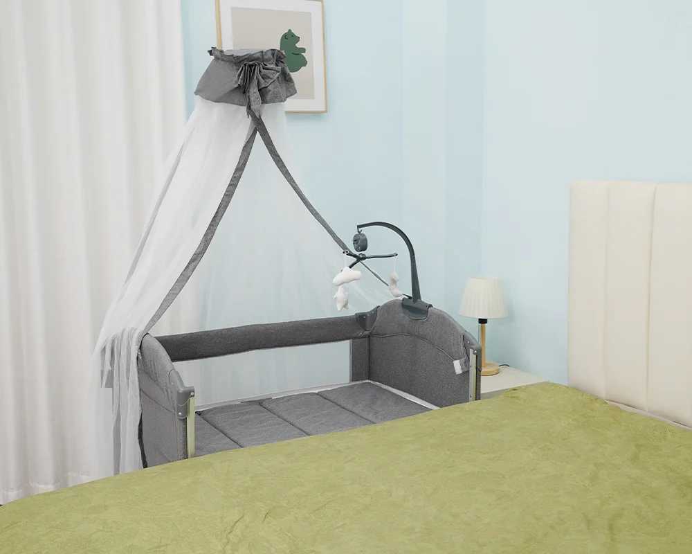Wholesale All-in-One Adjustable Baby Side Bed Bassinet with Changing Table & Mosquito Net - 图片 7