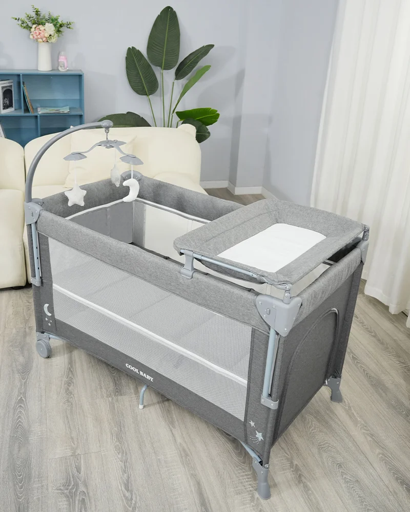 Wholesale Seamlessly transforms from newborn crib to toddler playpen with a built-in changing table and storage pockets for ultimate convenience - 图片 8