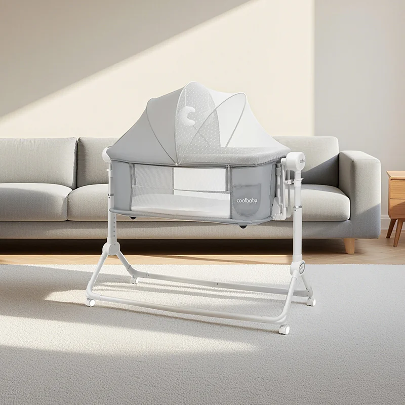 Wholesale Height Adjustable Foldable Baby Bedside Co-Sleeper Bassinet with Mosquito Net - 图片 12