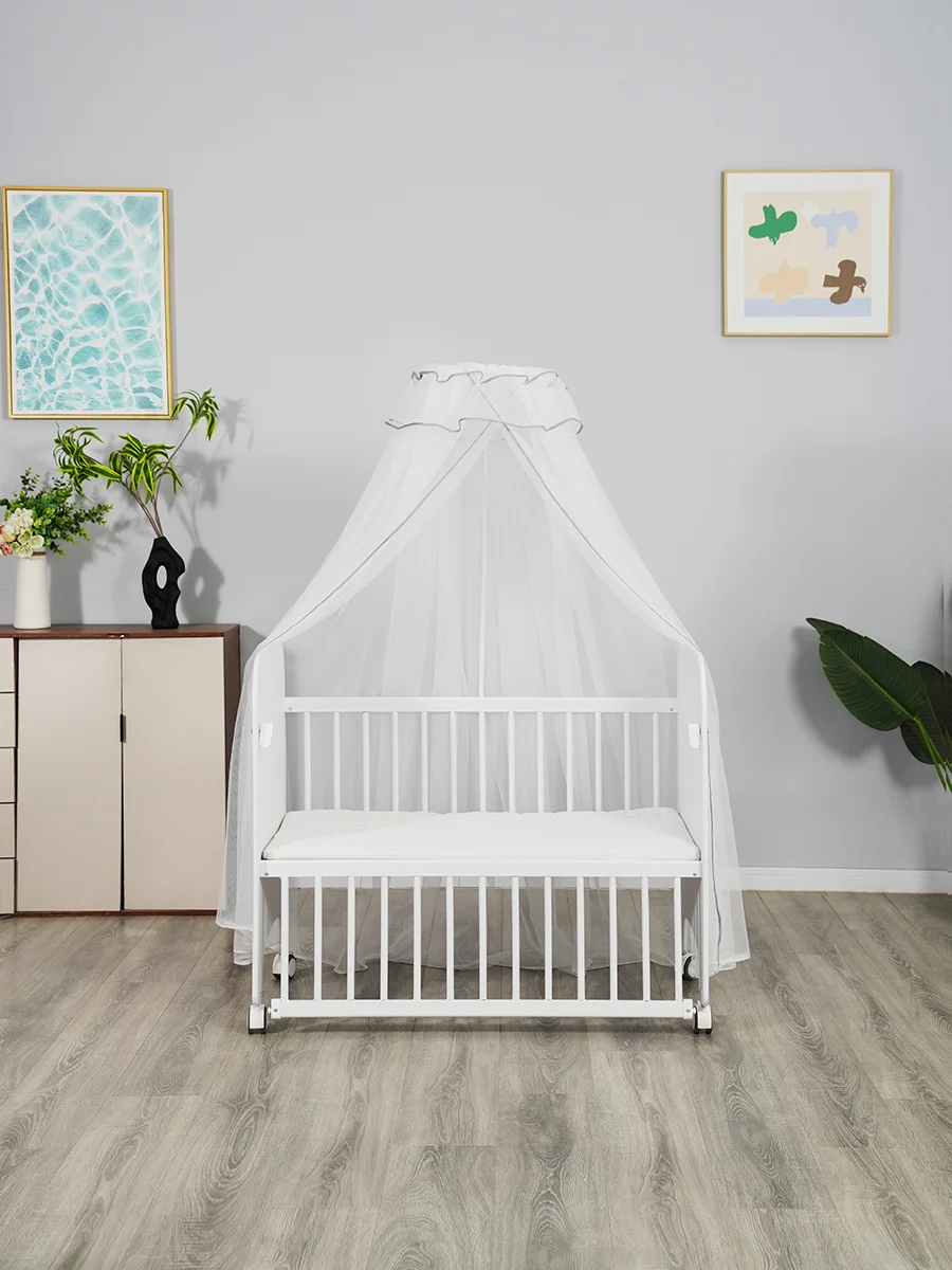 Wholesale Portable Baby Bedside Bed One Side Adjustable Baby Bassinet With High Pole Mosquito Net - 图片 4