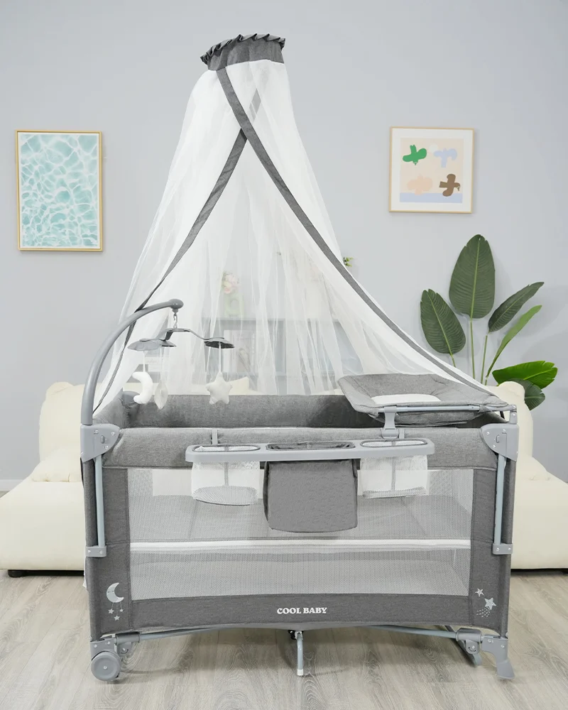Wholesale Seamlessly transforms from newborn crib to toddler playpen with a built-in changing table and storage pockets for ultimate convenience - 图片 7