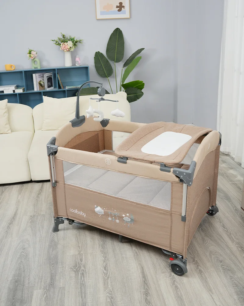 Wholesale All-in-One Adjustable Baby Side Bed Bassinet with Changing Table & Mosquito Net - 图片 5