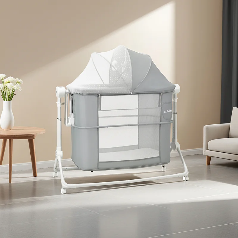 Wholesale Height Adjustable Foldable Baby Bedside Co-Sleeper Bassinet with Mosquito Net - 图片 6