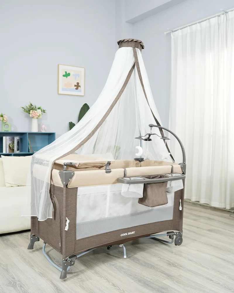 Wholesale Seamlessly transforms from newborn crib to toddler playpen with a built-in changing table and storage pockets for ultimate convenience - 图片 4