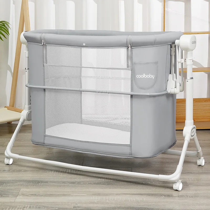 Wholesale Height Adjustable Foldable Baby Bedside Co-Sleeper Bassinet with Mosquito Net - 图片 5