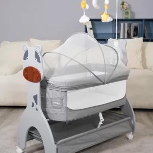Wholesale Portable Rocking Baby Bedside Crib, Height Adjustable Attach to Adult Bed Newborn Bassinet