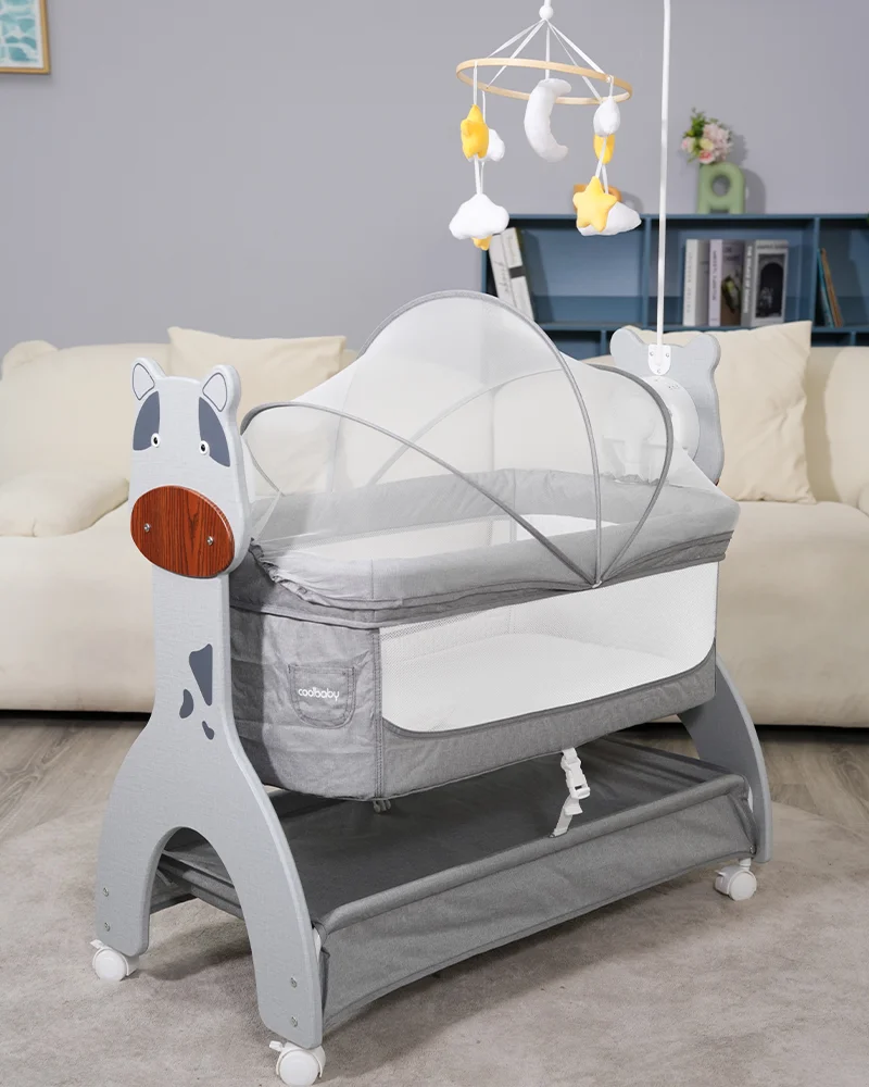 Wholesale Multifunctional Baby Crib | Rocking Co-Sleeper with Mosquito Net & Toy Bar - 图片 17
