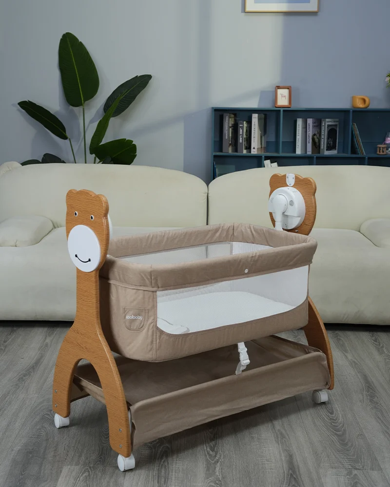 Wholesale Multifunctional Baby Crib | Rocking Co-Sleeper with Mosquito Net & Toy Bar - 图片 4