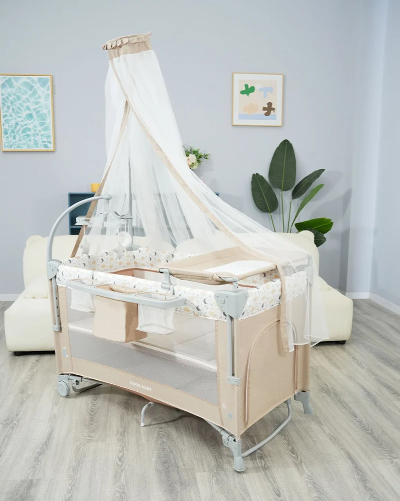 Wholesale Seamlessly transforms from newborn crib to toddler playpen with a built-in changing table and storage pockets for ultimate convenience - 图片 3