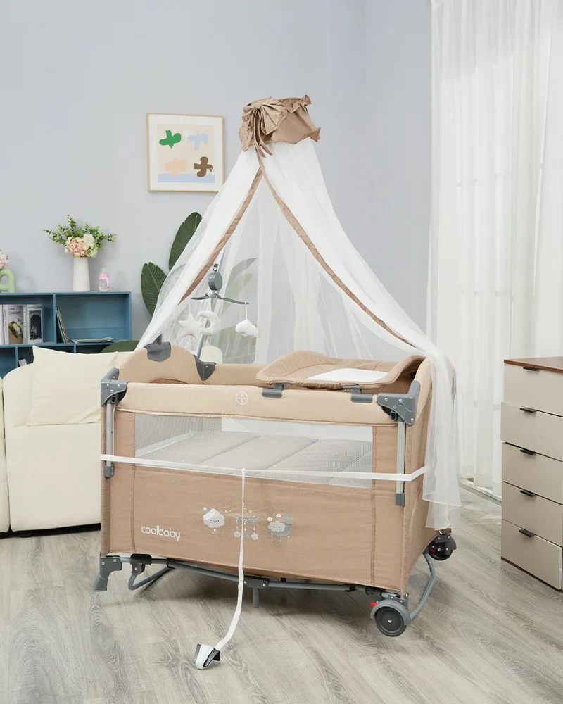 Wholesale All-in-One Adjustable Baby Side Bed Bassinet with Changing Table & Mosquito Net - 图片 2