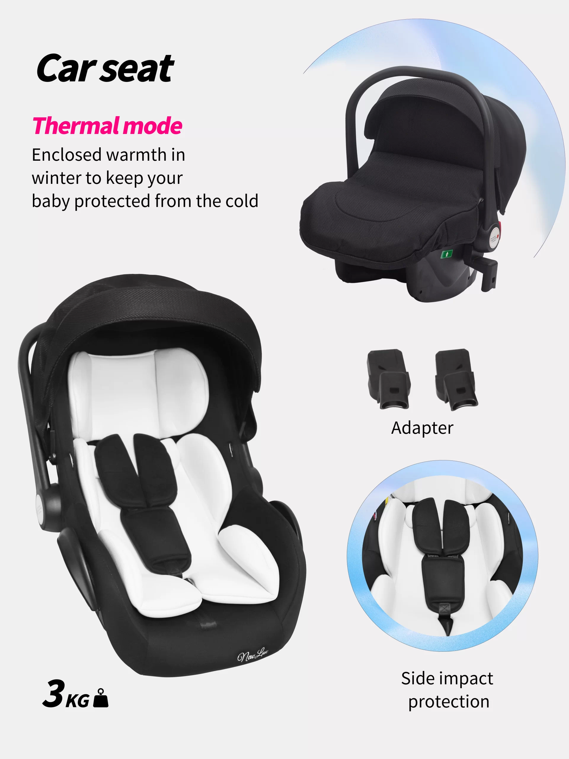 Wholesale All-in-One 3-in-1 Baby Travel System Stroller with Bassinet & Car Seat Reversible Seat for Newborn to Toddler - 图片 12