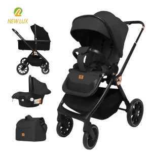 Wholesale Premium 3 in 1 Baby Stroller with Bassinet and Car Seat Newborn Stroller for Infant Toddler Pram with Footmuff