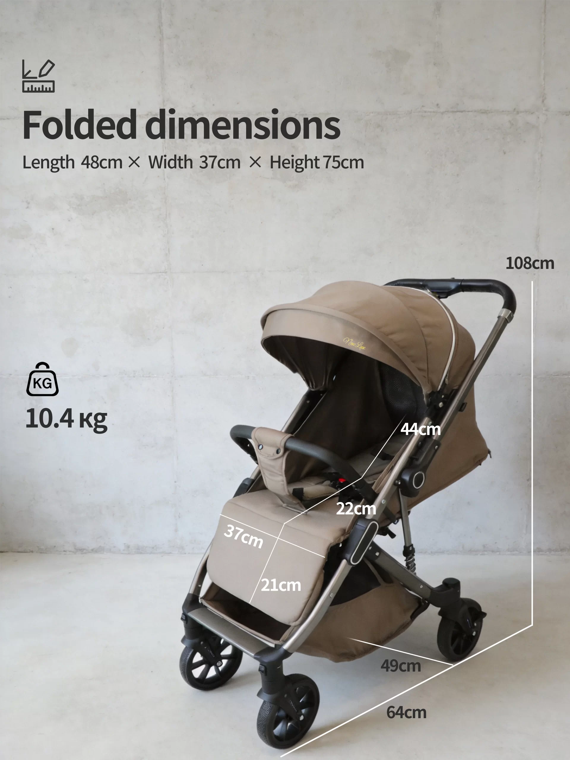 Wholesale NEW LUX S10 All-Season Travel Baby Stroller | One Hand Fold & Reversible Seat - 图片 3