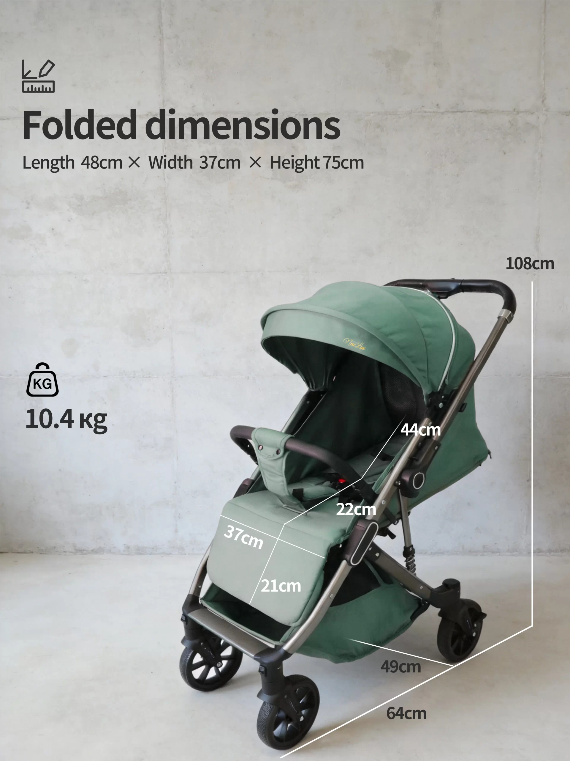 Wholesale NEW LUX S10 All-Season Travel Baby Stroller | One Hand Fold & Reversible Seat - 图片 2