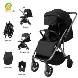 Wholesale NEW LUX S10 Premium Reversible Baby Stroller, All-Season Travel Carriage with Quilted Thermal Footmuff